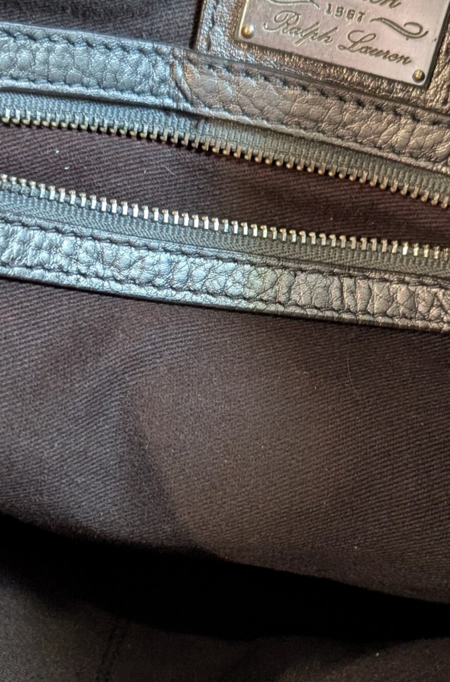 Lauren Ralph Lauren Pewter Leather Crossbody Messenger Bag - Indie Sleeze - Picture 6 of 14